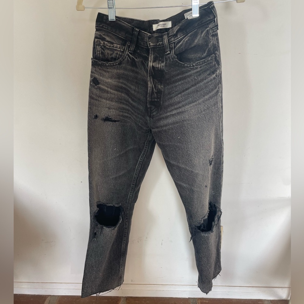Moussy Vintage Charcoal Distressed Jeans